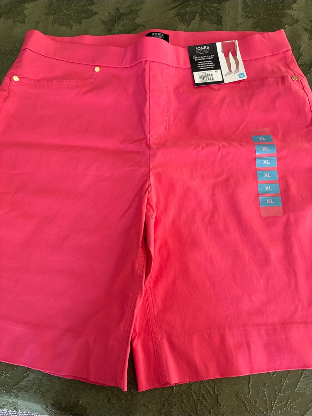 Jones New York Hot Pink Pull-On Bermuda Shorts